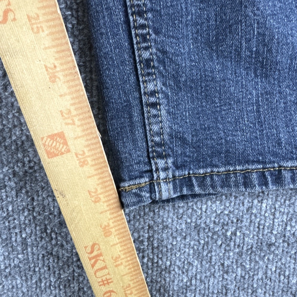 Men's Denizen from Levi's 218 Straight Distressed Blue Denim Jeans 38x 30 - Picture 4 of 13